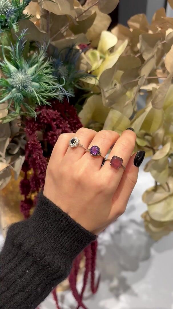 Silver and purple glass solitaire ring, 1930s — vidéo