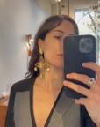 Baroque Cameo Cross Clip-On Earrings, Gold and Orange — vidéo
