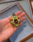 Handmade resin pendant with vintage amethyst stone — vidéo