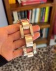 Bracelet en argent maille style tank, années 1980 — vidéo