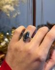 Art Deco Marquise Ring in Silver, Hematite and Marcasite — vidéo