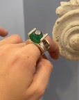 Modernist Silver Ring with Green Agate and Quartz, 1950s — vidéo