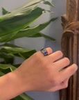 Silver Tank Ring with Blue Quartz and Spinel — vidéo